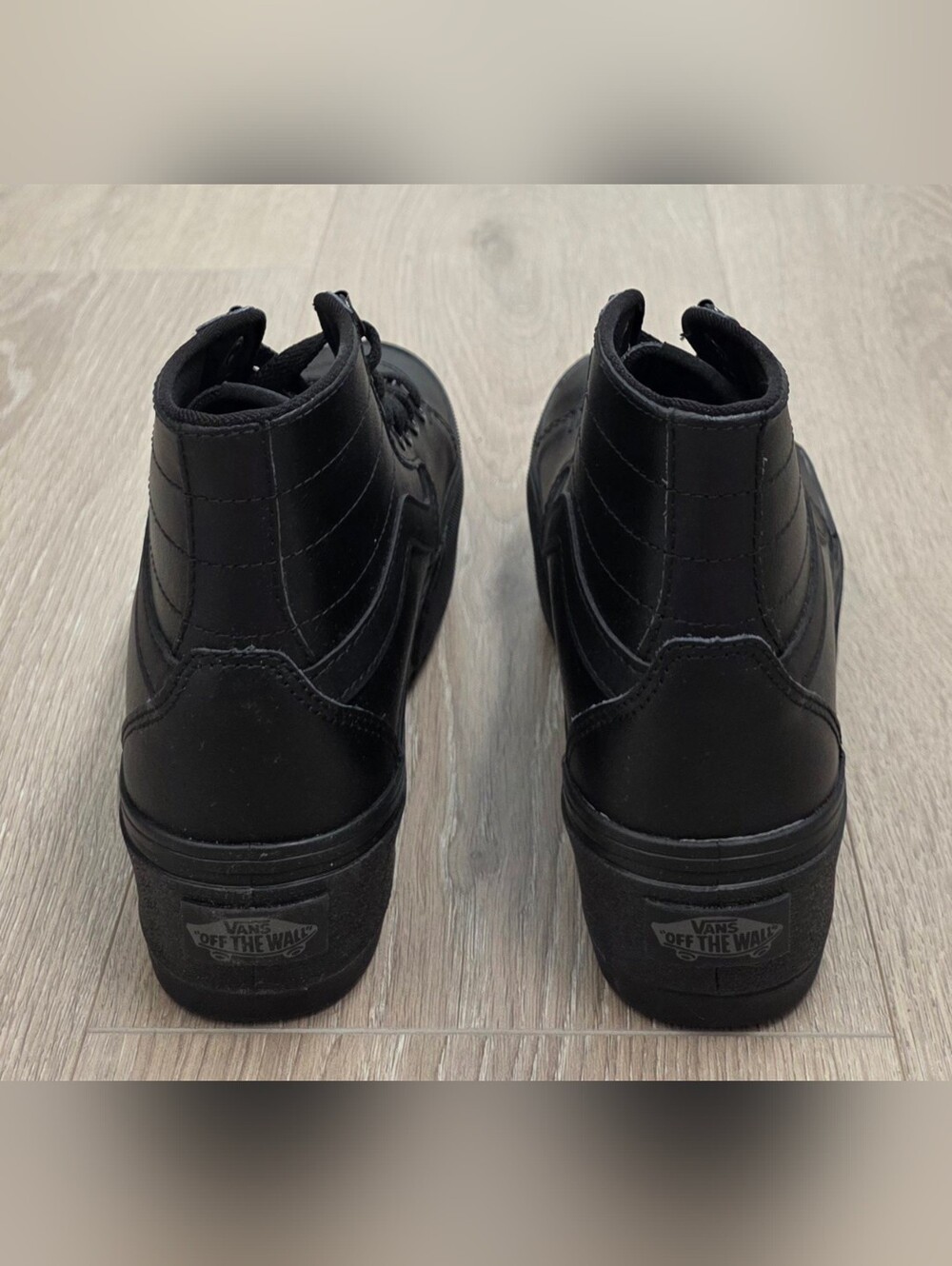 VANS Filmore Hi Stackform Tapered Platform Shoes Triple Black Women's Sz 6.5 New - Picture 4 of 8